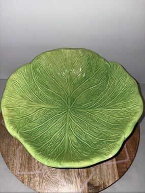 Vintage HCM Ceramic Cabbage Lettuce Leaf Salad Serving Bowl 11.5”